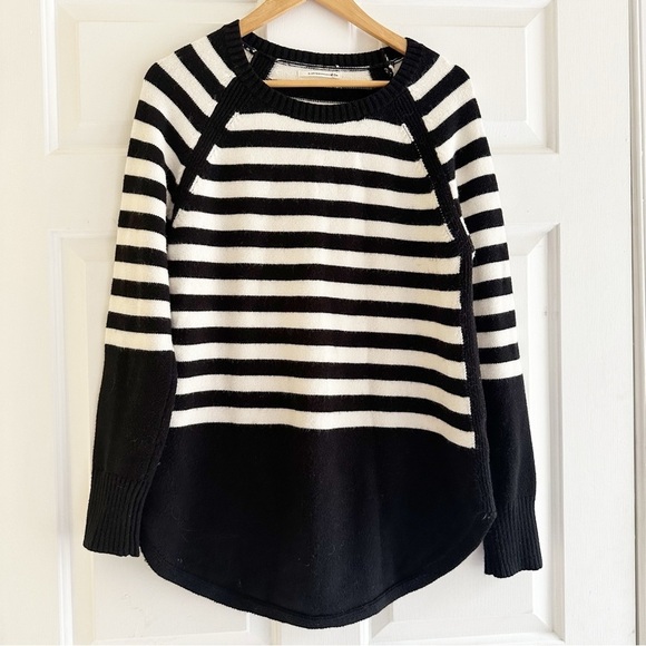 Anthropologie Rebekah Tunic Sweater Parisian Black and White Stripes Medium - Picture 4 of 9